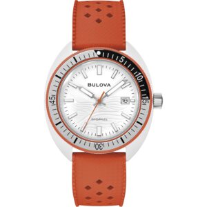 Reloj Bulova Hombre Snorkel. Relojes Silicona Naranja 98B448